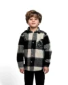 Chemise en flanelle à carreaux blanc et noir