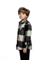 Chemise en flanelle à carreaux blanc et noir – Image 3