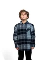 Chemise en flanelle à carreaux bleu marine