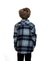 Chemise en flanelle à carreaux bleu marine – Image 2