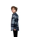 Chemise en flanelle à carreaux bleu marine – Image 3