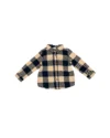 Chemise en flanelle à carreaux bleu et beige