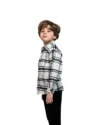 Chemise en flanelle à carreaux blanc et bleu – Image 3