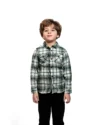 Chemise en flanelle à carreaux blanc et vert