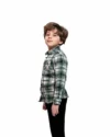 Chemise en flanelle à carreaux blanc et vert – Image 3