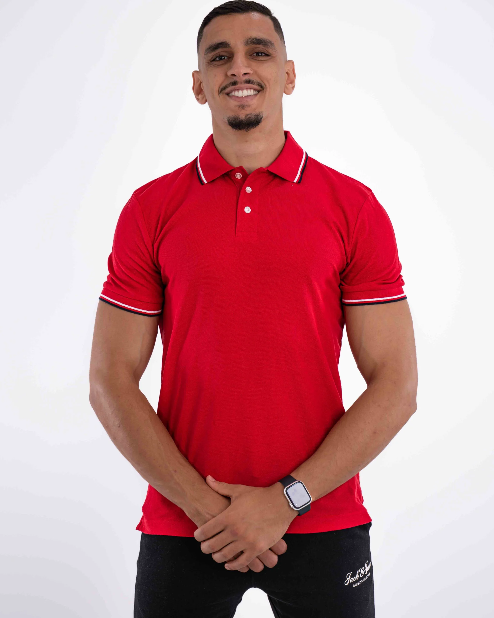 E-114020011-004_A Polo Demi-Manches Celio Rouge – Image 1