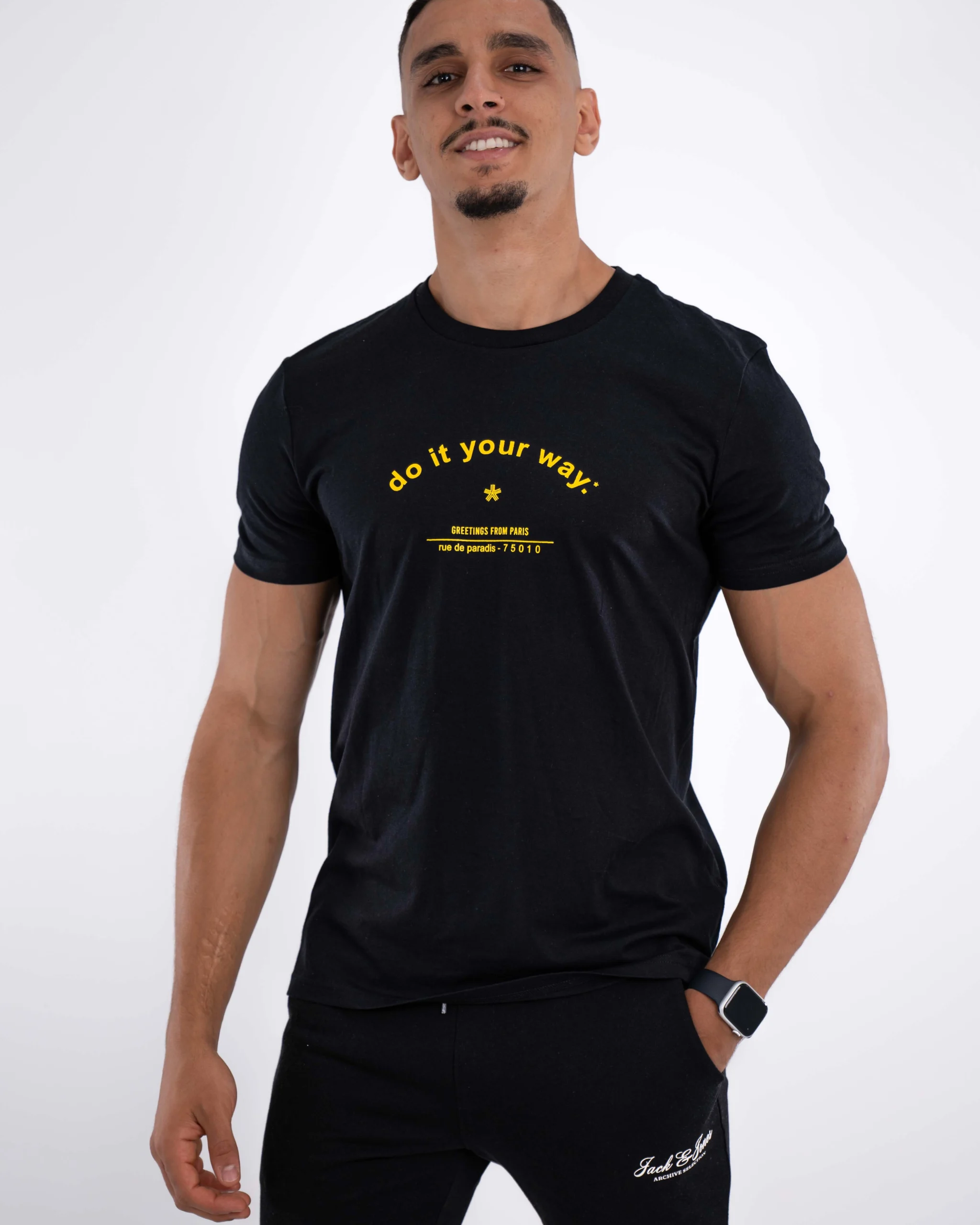 E-114034041-003_A T-Shirt Celio Print Noir – Image 1
