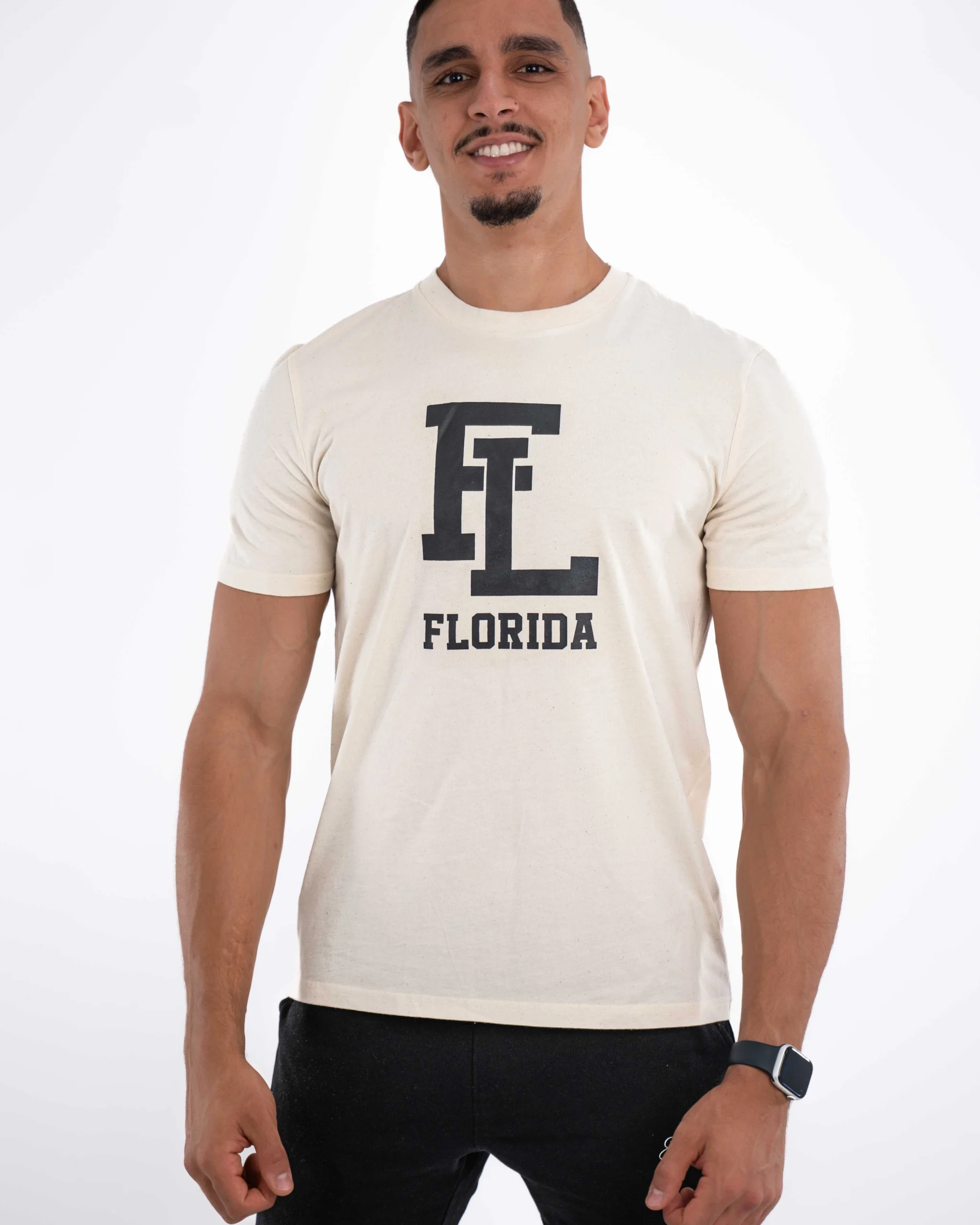 E-114034046-015_A T-Shirt Celio Print Crème – Image 1
