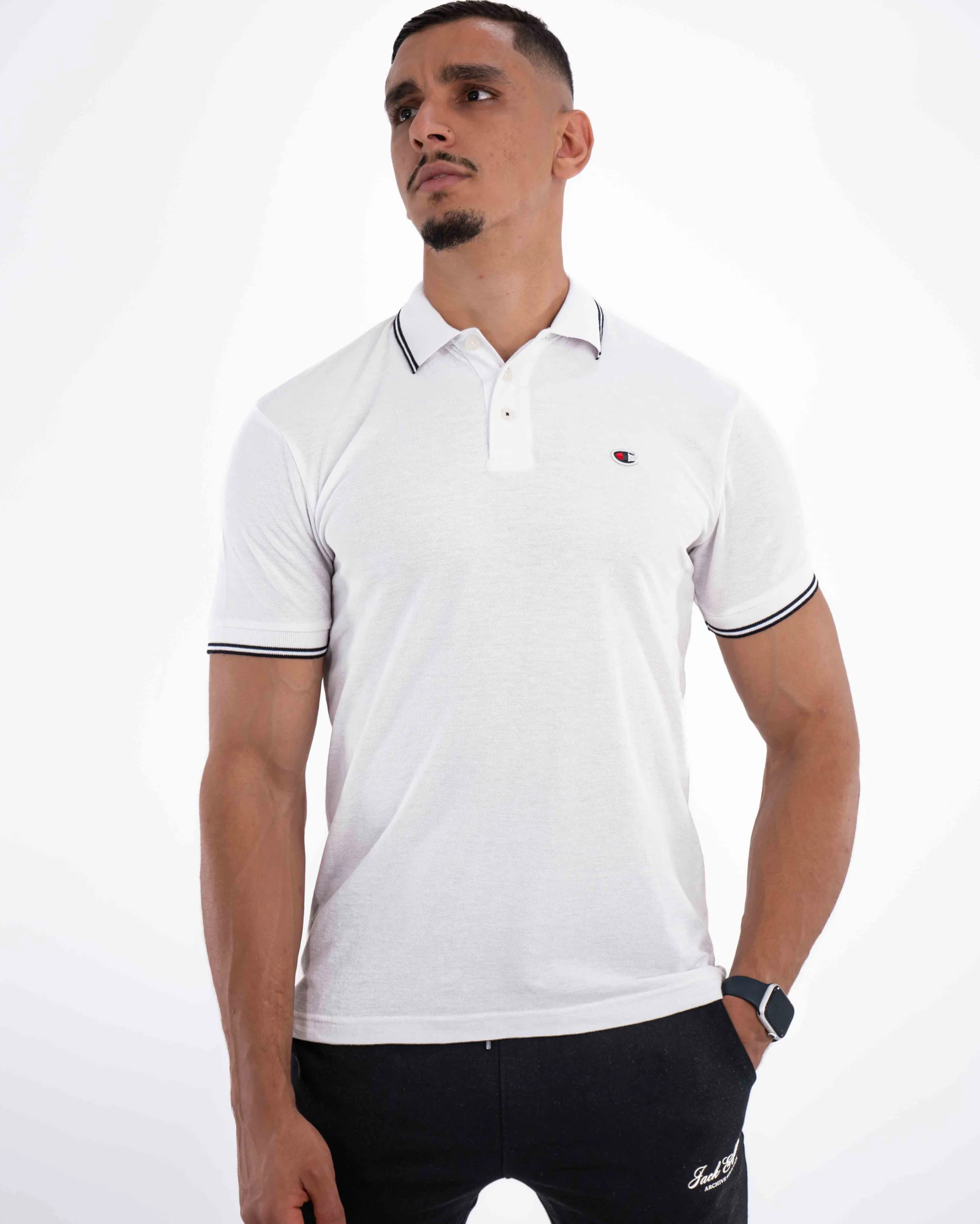 E-115020005-002_A Polo Demi-Manches Champion Blanc – Image 1