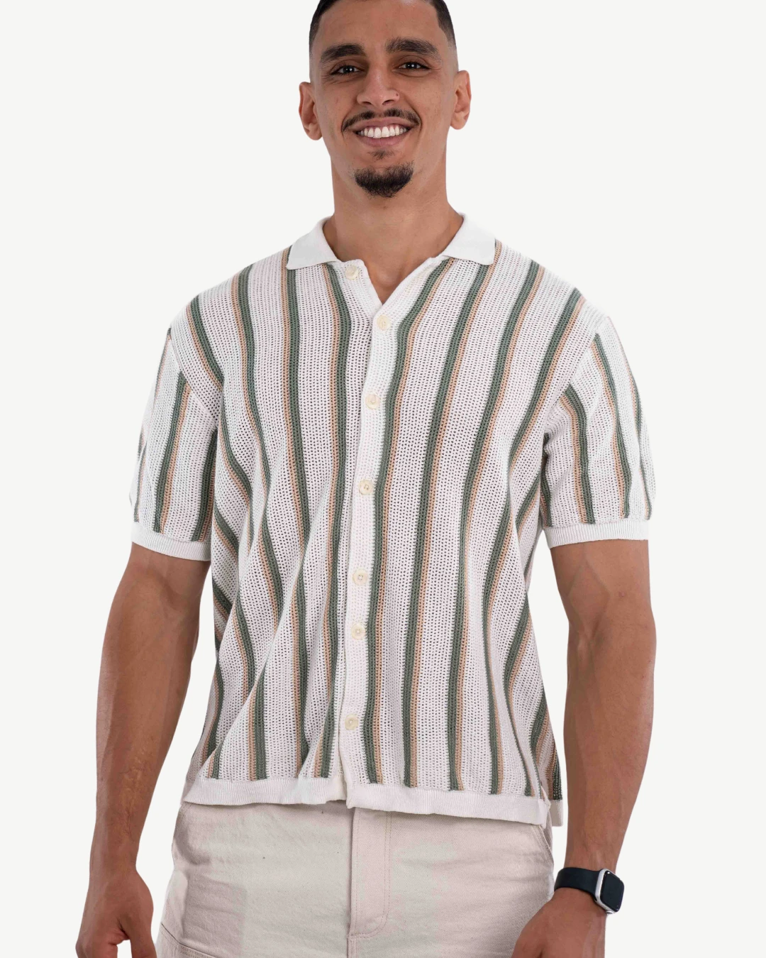 E-199006003-012_A Chemise Demi-Manches Mango Beige – Image 1