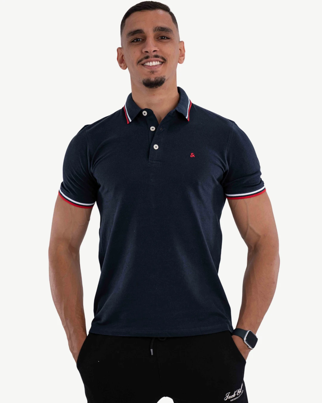 E-140020008-006_A Polo Demi-Manches Jack&Jones Bleu Nuit – Image 1