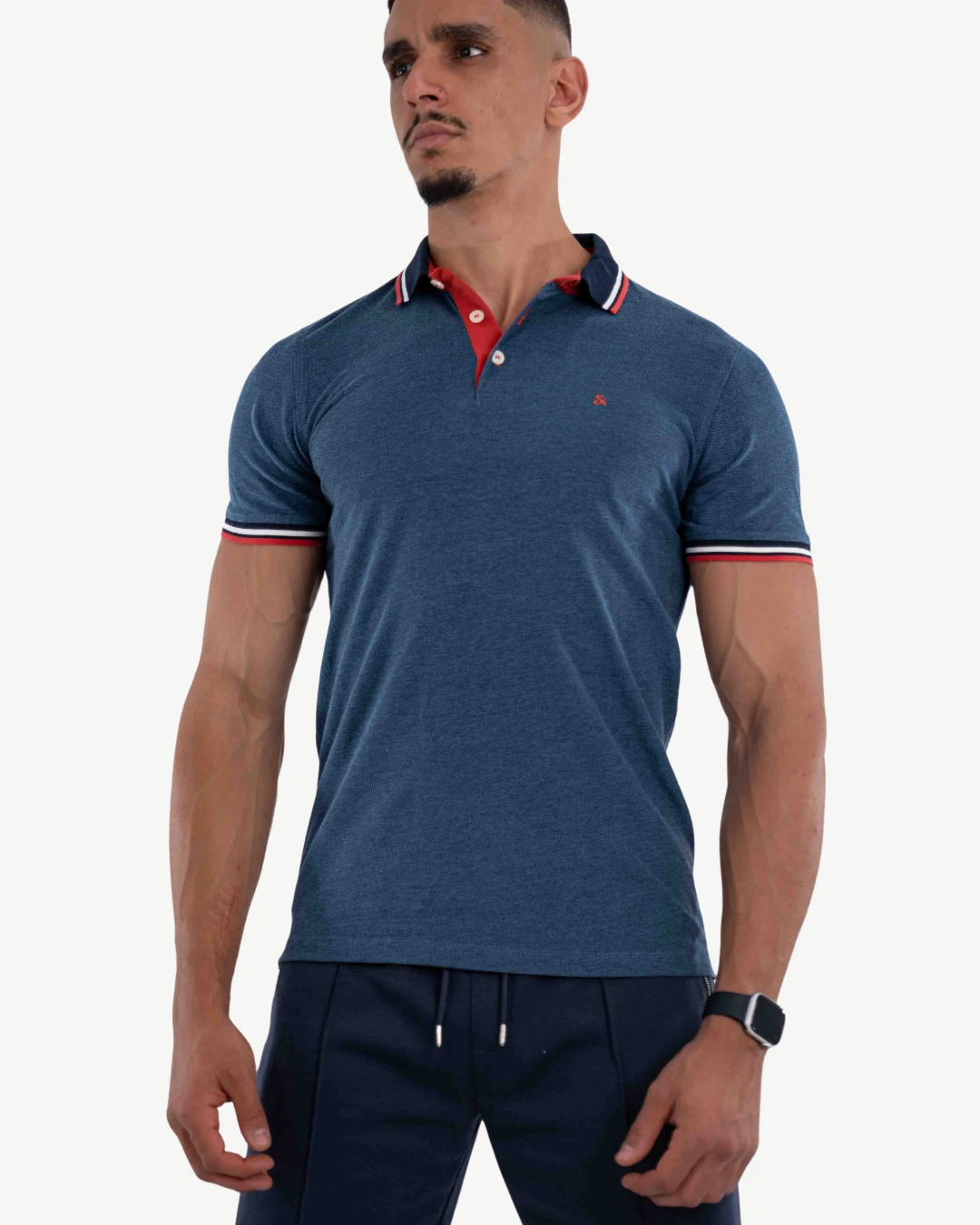E-140020012-006_A Polo Demi-Manches Jack&Jones Bleu – Image 1