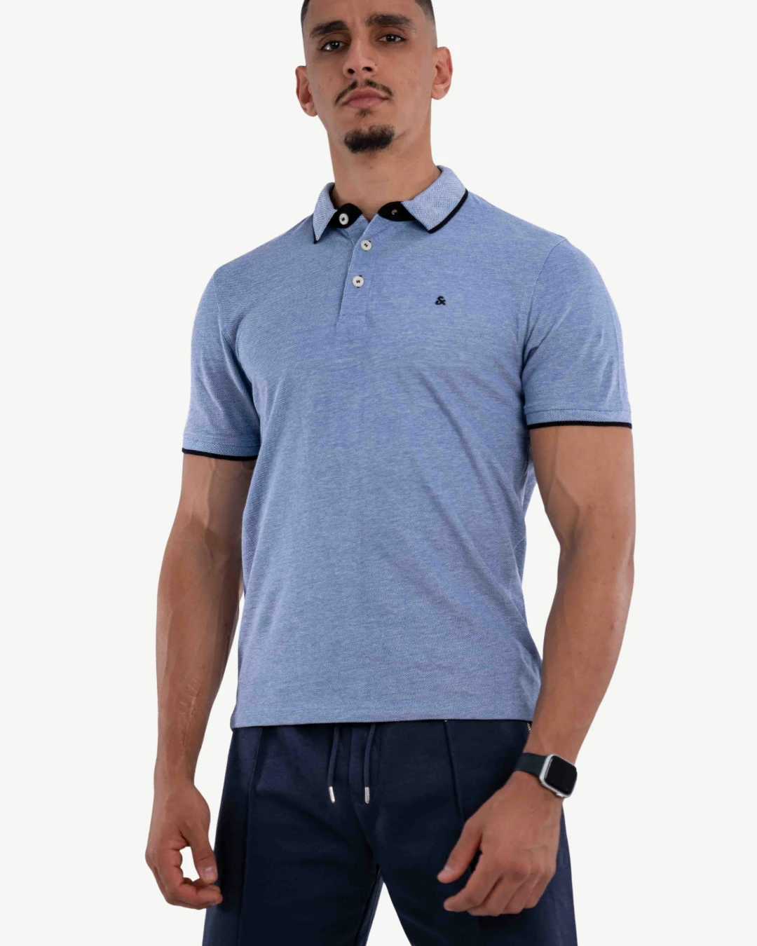 E-140020015-006_A Polo Demi-Manches Jack&Jones Bleu – Image 1