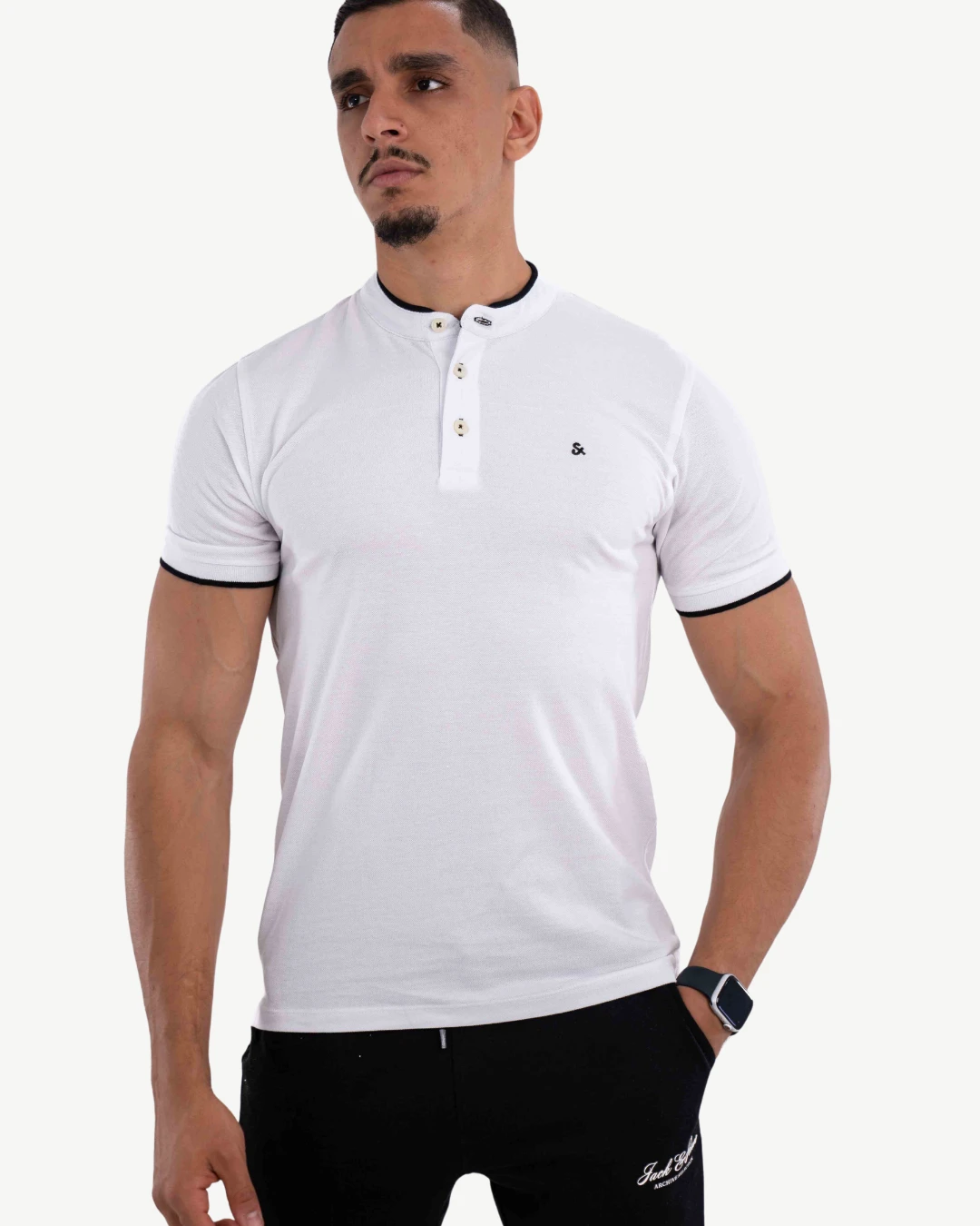 E-140020016-002_A Polo Demi-Manches Jack&Jones Blanc – Image 1