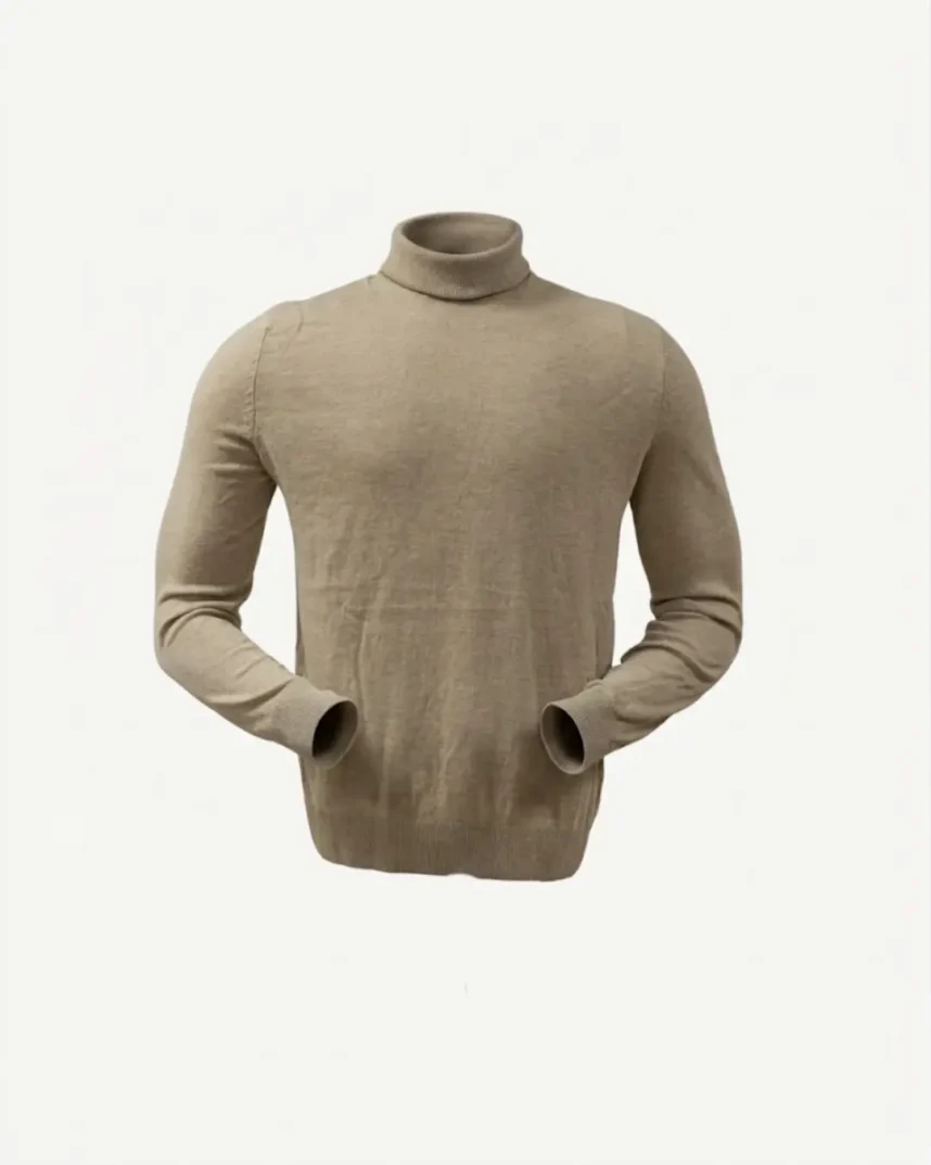 Pull en Laine Jack&Jones Col Roulé Beige