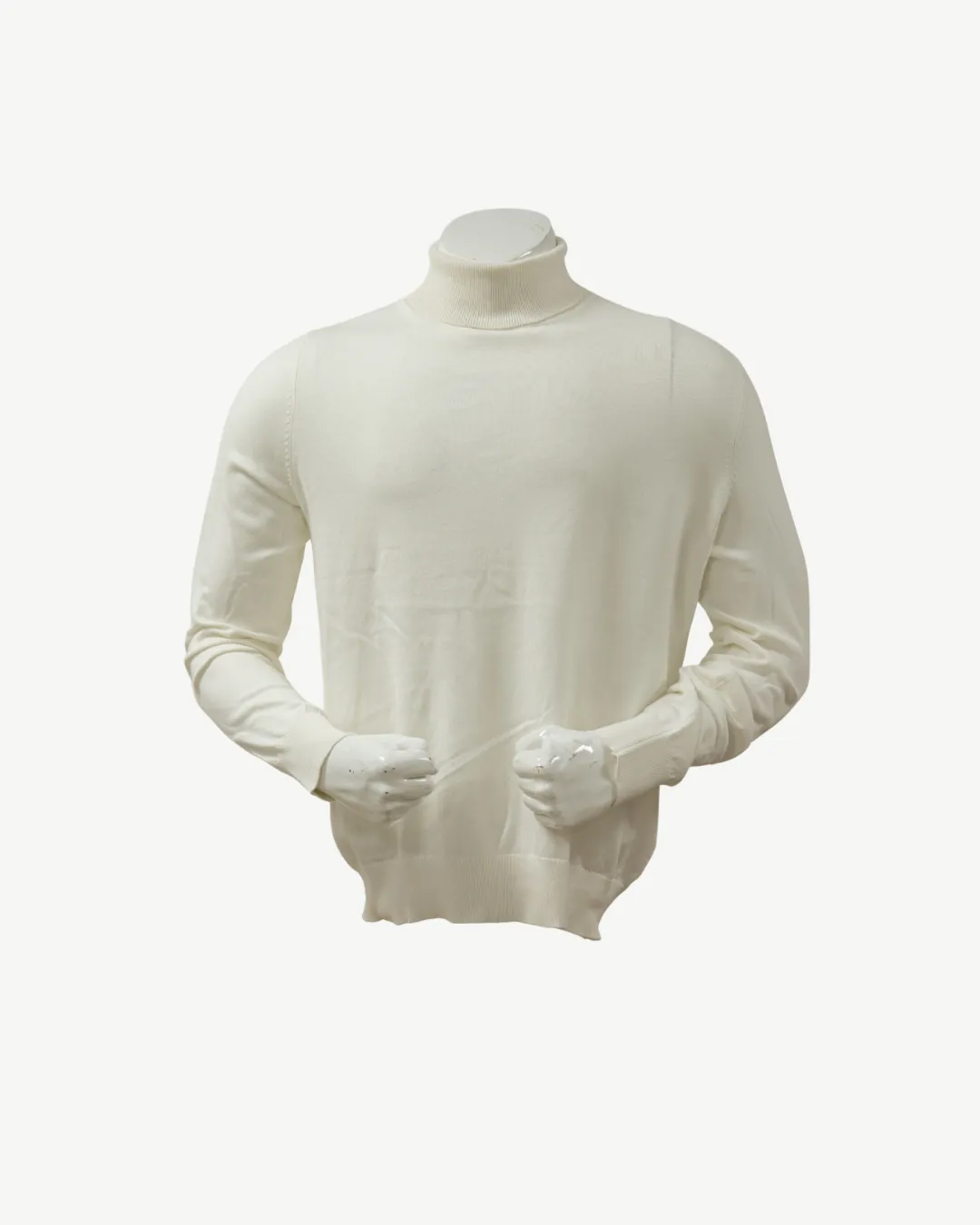 E-143021001-002_A Pull en Laine Jules Col Roulé Blanc Cassé – Image 1