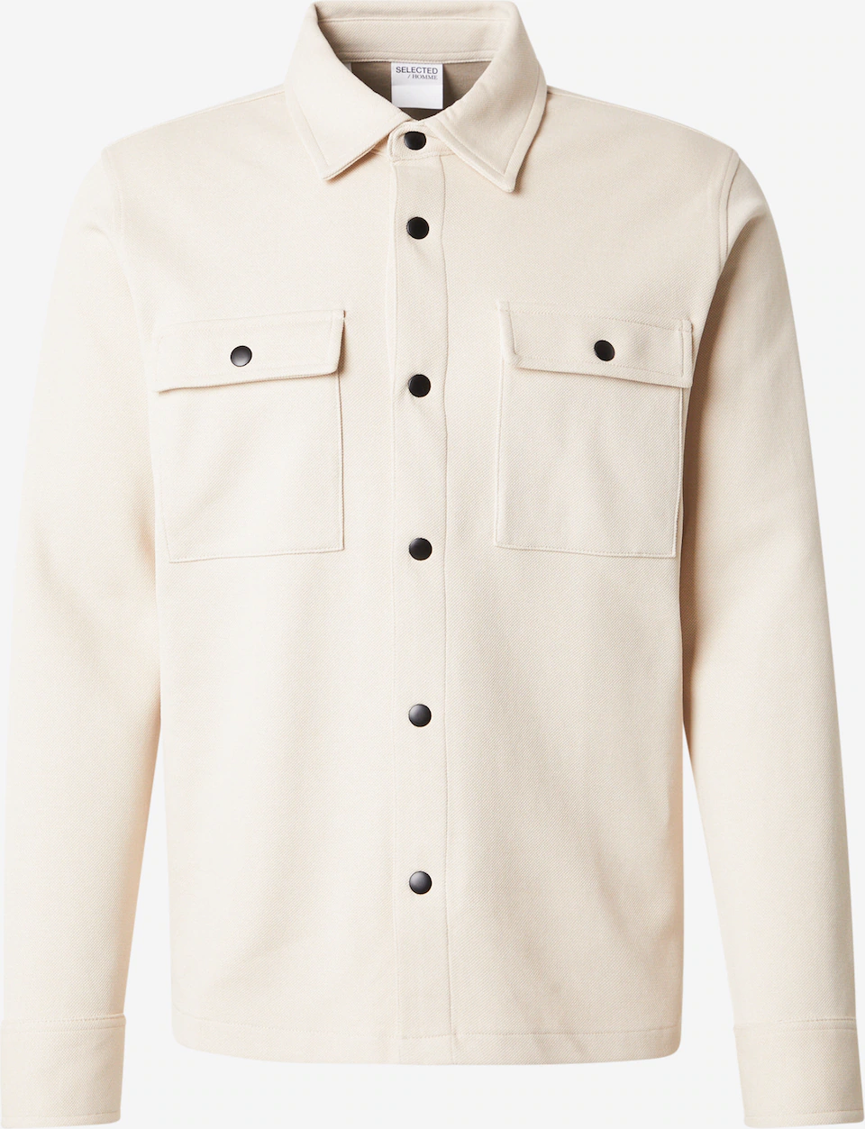 E-177006002-012_A Surchemise Selected Manches Longues Beige Clair – Image 1